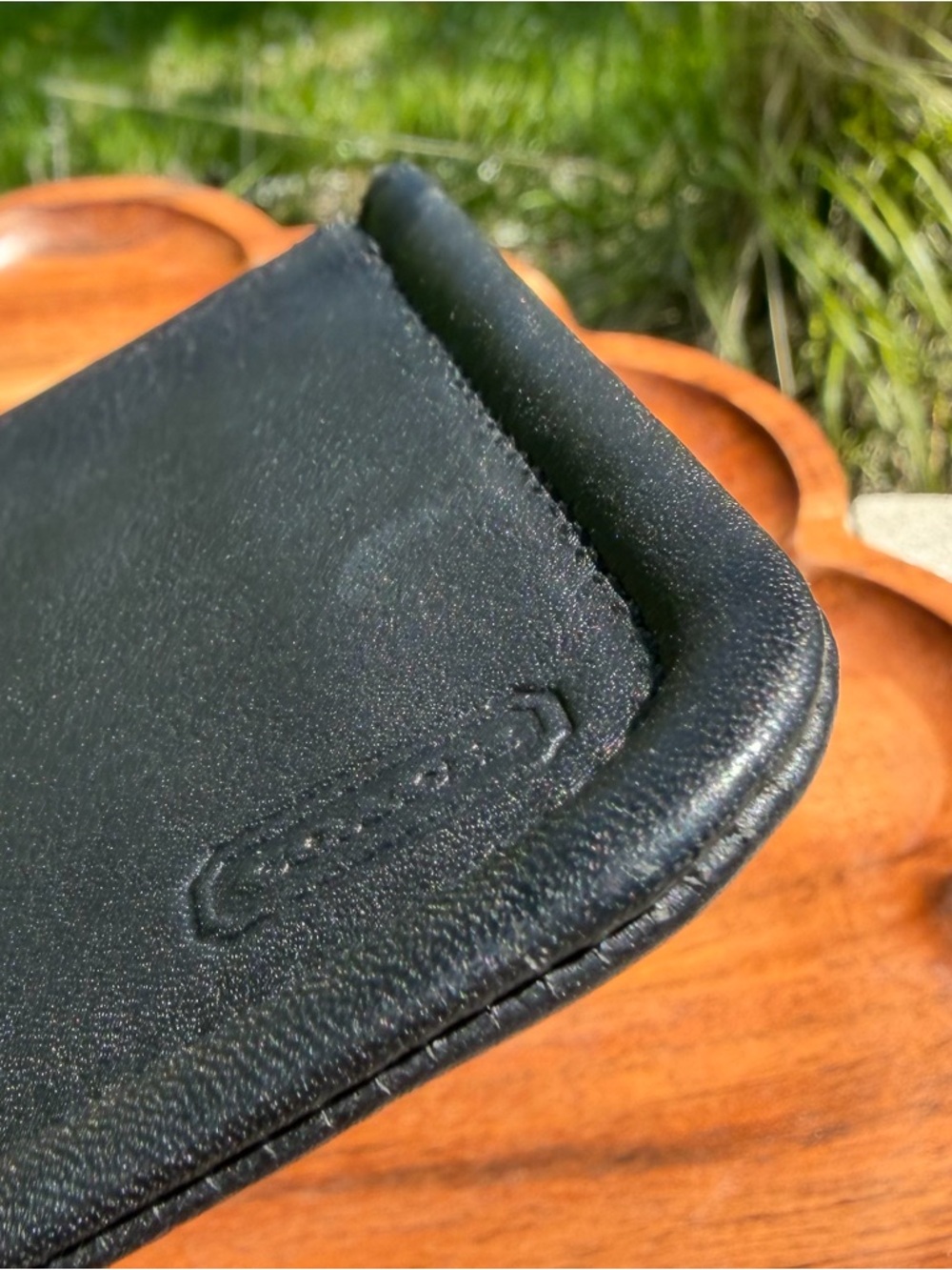 Vintage COACH Black Glovetanned Leather Skinny Case Like New - Picture 12 of 17